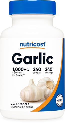 Nutricost Garlic 1000mg, 240 Softgels - Odorless, Premium Gluten Free Supplement