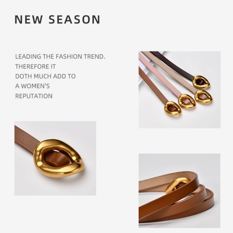 Ladies Cowhide Leather Soft Knotted Strap Belts Knot Tie Belt Narrow Non Buckle Adjustable Belts for Dress Jeans4