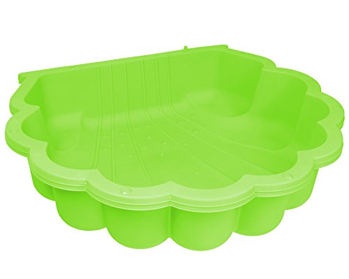 Ondis24 Wassermuschel Sandmuschel Sandkasten 2-teilig aus Kunststoff Muschel mit Deckel (87cm, Apfelgrün)