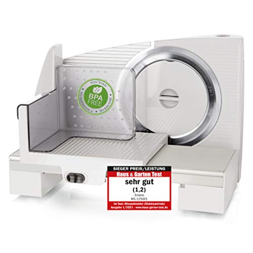 Allesschneider"Made in EU" MS-125001, Edelstahl Universal-Messereinheit in Deutschland produziert, einstellbar 0-15mm, BPA frei, Metallgehäuse,