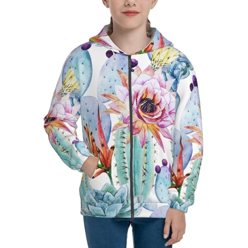 Cactus Kid Hoodies Boys Zip Up Sweatshirts Girls Pullover with Pocket3