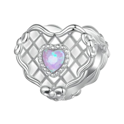 Dije de ópalo corazón en plata 925 el regalo romántico ideal para pulsera de mujer