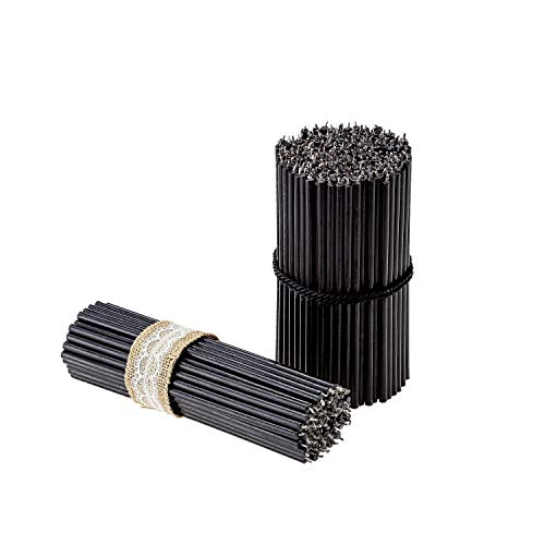 Danilovo Thin Taper Beeswax Candles - Honey-Scented, Decorative Candles Ideal for Birthday Decoration or Church Prayers - Black Drip Free, Tall & Smokeless Pack of 100 pcs, 6.5 x 0.22 inch