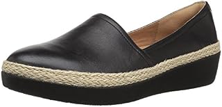 FitFlop Women's CASA Loafers Sneaker, Black, 9 M US