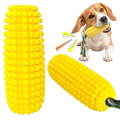 Carllg Dog Chew Toys for Aggressive Chewers, Indestructible Tough Durable Squeaky Interactive Dog Toys, Puppy Teeth Chew Corn Stick Toy for Small Medium Large...