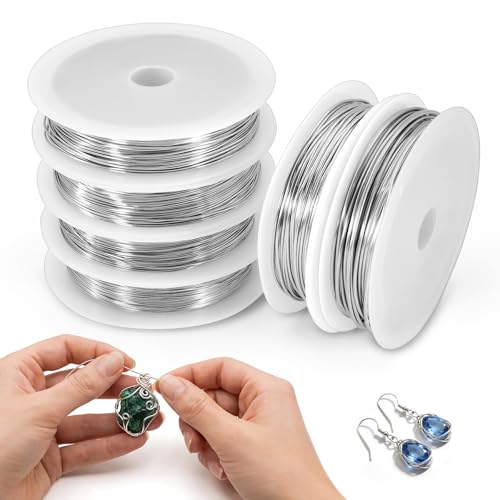 Jewelry Making Wire Set 304 Stainless Steel Beading Wire 18/20/22/24/26/28 Gauge Thin Craft Wire for Necklace Bead Stringing DIY Jewelry Floral Arrangement and Home Crafts