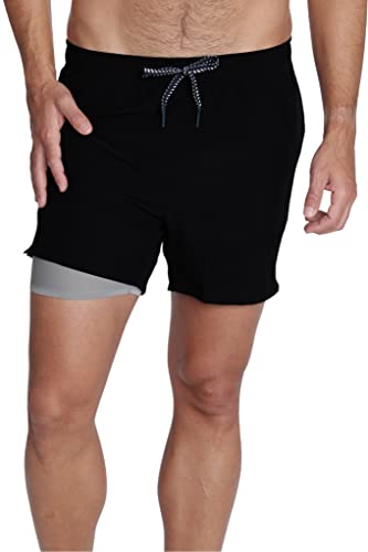 INGEAR Men's Athletic Stretch Workout Shorts Gym Quick Dry Running Trunks Boxer Lining