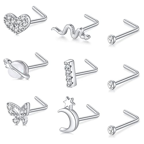Mayhoop 18-32Piezas Piercing Nariz Aros Nariz 20G Acero Quirurgic...