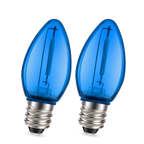 Ruiandsion Bulbo LED E12 220V Blu Base a Vite per Vetrine Fotografia Festoni Natalizi Lampadari Luci Notturne Confezione da 2
