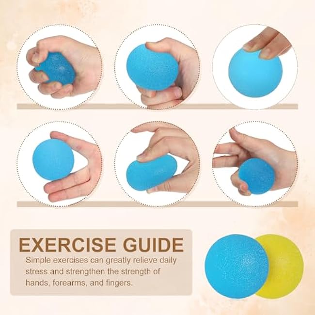 PATIKIL Hand Exercise Balls, Squeeze Balls Stress Ball Adult Grip Strengthening Occupational Equipment