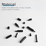 600PCS M3 Male Female Nylon Hex Spacer Standoffs Screws Nuts, Motherboard Standoffs and Screws Assortment Kit, Threaded Pillar for Circuit Board PCB Motherboard (Black)