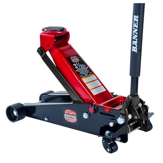 Blackhawk B6350 Black/Red Fast Lift Service Jack - 3.5 Ton Capacity