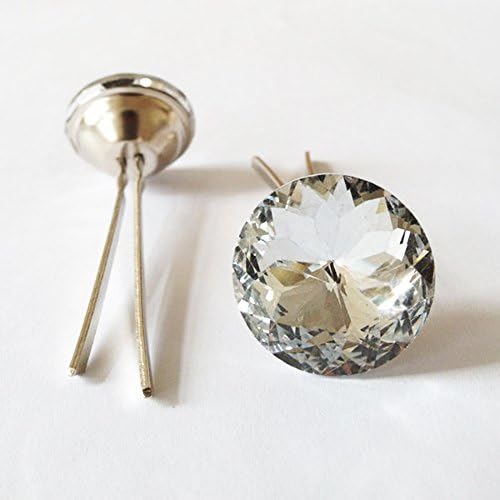 50PCS/LOT Clear Color Redbud Crystal Glass Prong Buttons Decoration Tacks Upholstery Tacks Glass Buttons DIY Sofa Buttons (25mm)