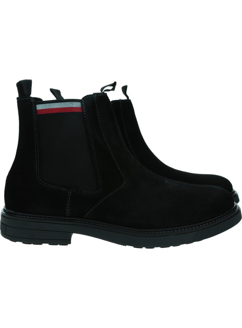 Tommy Hilfiger Men’s Suede Chelsea Boots, Black (Black), 6,5
