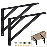 Wdwlbsm 2Pcs Heavy Duty Shelf Bracket Countertop Support Brackets 16"x12" Wall Mounted Floating Shel