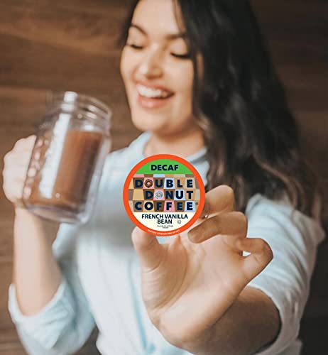 Double Donut Decaf French Vanilla Coffee Pods, Medium Roast Single Serve French Vanilla Bean Decaf Flavored Coffee Pods For Keurig K Cup Brewers, 80 Count #TOP2