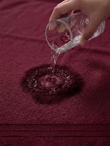 Image of Monte Carlo Essential 100% Cotton Bath Towel | 340 GSM Ultra Lightweight & Quick Dry | Soft Absorbent Large Towel 75x150 cm | Skin Friendly Daily Use Bathroom Towel for Men & Women (Soho) | Wine Red