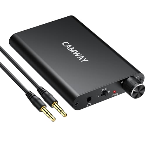 CAMWAY Ampli Casque Portable Amplificateur de Casque Professionnel 16-300Ω Interface Type-c Batterie au Lithium Ampli avec Prise 3,5 mm et Interrupteur de...