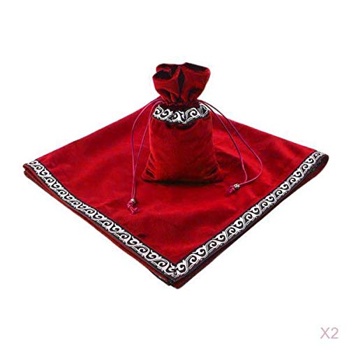 Tarot Cards Bag Table Cloth Tablecloth Divination Velvet Tapestry Red x2-image-44