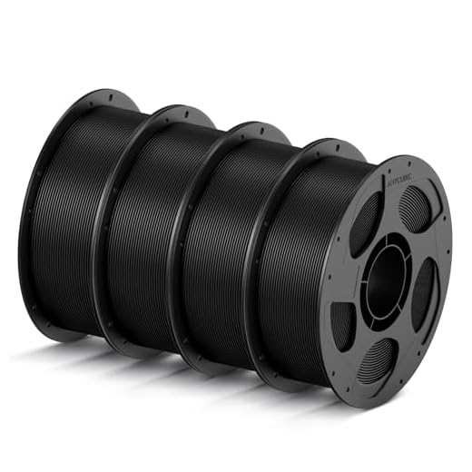 ANYCUBIC High Speed 3D Printer Filament 1.75mm Bundle, Rapid PLA Filament with High Prints Quality, Dimensional Accuracy +/- 0.02mm, 1KG Reusable Spool, 4 Pack Pearl Black