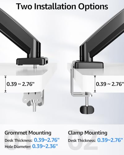 Image of Dual Monitor Stand fits up to 32 inch, 4.4-19.8 lbs Computer Screens, Dual Monitor Desk Mount Height Adjustable, Monitor Arms for 2 Monitors, Home Office VESA Mounts, Freelift Black