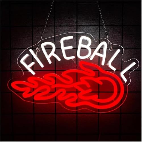 Enseigne lumineuse au néon Fireball à intensité stable et haute visibilité