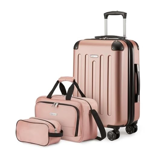 Does alaska airlines charge for carry on luggage Rose Gold 3-Piece Luggage Set