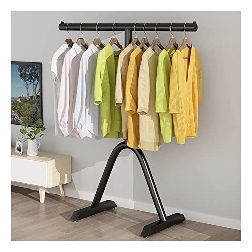 Portant à vêtements en métal noir minimaliste pour chambre