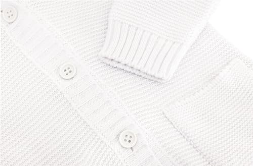 Lilax Baby Girls' Hooded Cardigan, Soft Knit Ribbed Button Closure Sweater3