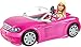 Produktbild Barbie Puppe und Cabrio in rosa mit Glitzer, realistische Reifen Logo, Spielzeug ab 3 Jahren, DJR55