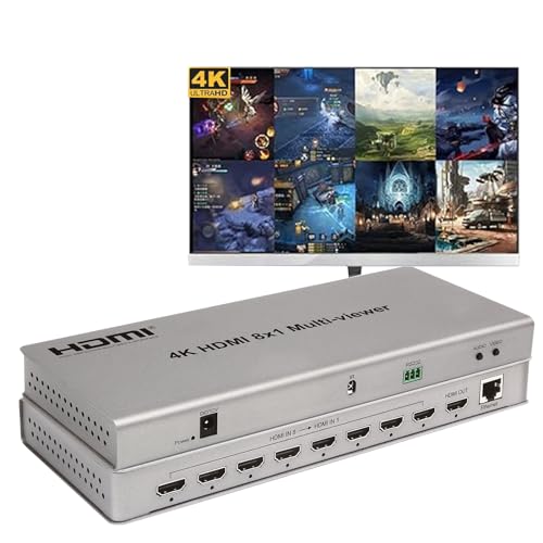 4K 8x1 Multi viewer 8 in 1 out splitter hdmi switch Audio supporta funzione commutazione senza interruzioni con 9 modalità segmentazione video