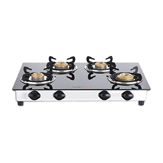 Greenchef NEXA 4 Burner Glass top Gas Stove, ISI Certified (4 Burner)