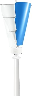 500W Windturbinen Generator, 12V 2-Klinge Vertikale Windgenerator Wendel Windkraftanlage, IP67 Elektromagnetismus Windkraftanlage Komplettset mit Controller für Boote Pavillons Kabinen