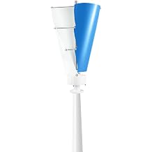 Wind Turbine, 2 Blades Vertical Axis Wind Turbine Generator with Intelligent Controller Low-Speed Start-Up & Efficient Power Generation Low-Noise Windmill Generator for Home Boats Gazebos Blue