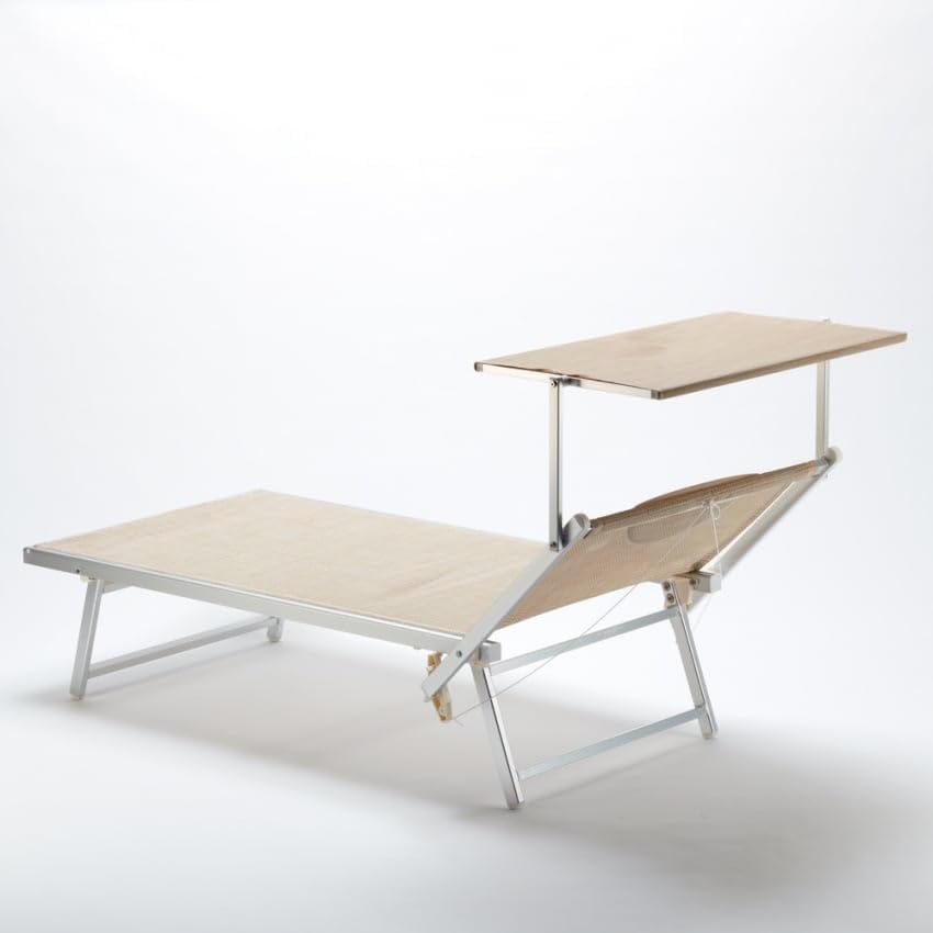 Produce Shop Lettino Spiaggia Mare in Alluminio Grande Italia XL Professionale - Beige