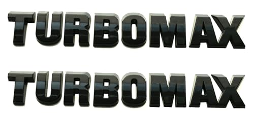 Image of Pair Set New Hood Letter Emblems 3D Nameplate Logo Compatible with 2024-2025 Silverado /Colorado Turbo-max Badge 85079242 (Glossy Black)