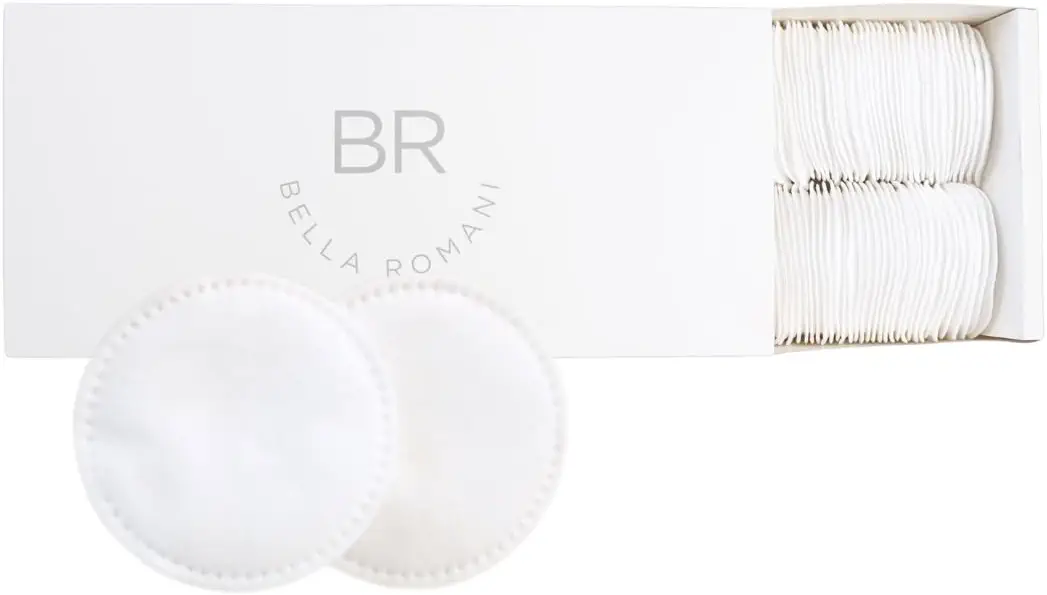 Bella Romani Beautiful Cotton Rounds Makeup Remover Pads - Pack of 200 - Organic Pads, Lint Free, Eco-Friendly, Compostable, Unique Triple Layers &amp; Ultra Soft - Nail Polish Remover, or Baby Care Pad