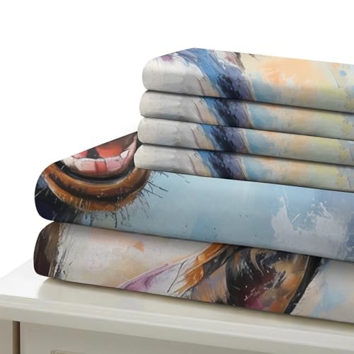 Housse de couette dauphins 3D résistante et super douce pour lit double