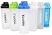 HOOPLE Protein Shaker Bottle, Gym Sports Water Bottle, Smoothie Mixer Cups, BPA Free, Flip Lid with Powerful Blending Ball Included, 24-Ounce (Random Color 4 Pack)
