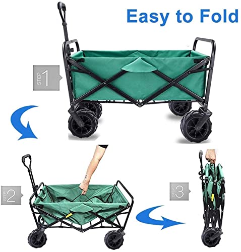 Faltbarer Einkaufswagen, Gartenwagen HighPerformance Klappbar, AllTerrain Gärtnerei, Einkaufskorb Klappbar, 100 Kg Max. Belastung Einkaufstrolley – Bild 5
