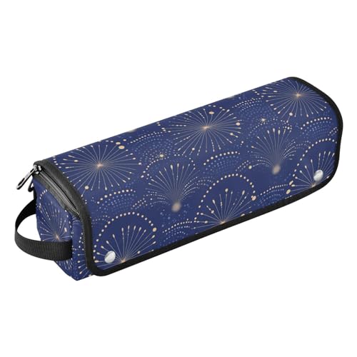 Art Dots and Lines Blue Bolsa para herramienta de cabello para viaje y tapete resistente al calor, grande para planchas de cabello, maletín de viaje para rizadora, planchita y secador plano, esenciales para mujeres