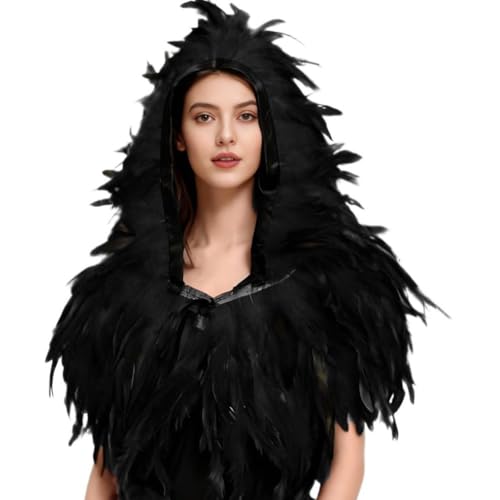 Châle rétro à lacets cape gothique à plumes femme - 4