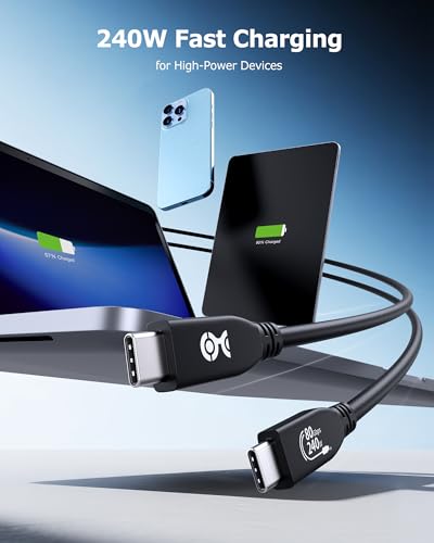 Image of Cable Matters [USB-IF Certified] 80Gbps USB4 Cable, 3.9ft, Black | [8K@120Hz / 4K@480Hz Video, 240W Charging, 80Gbps Data] USB 4 Cable, Compatible with Thunderbolt 5, MacBook, XPS, Surface Pro