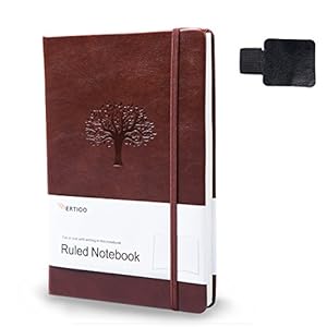 Hardercover Journals 200 Pages, WERTIOO Diary Leather Lined Journal Notebook Writing A5 100gsm Thick Paper Notebooks…