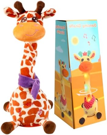 Dancing Giraffe Musical Toys Recording and Repeating Plush Baby Toys 6 to 12 Months Toys, Singing Talking Giraffe Baby Developmental Toy,Valentines Day Decor/Gift for Friend