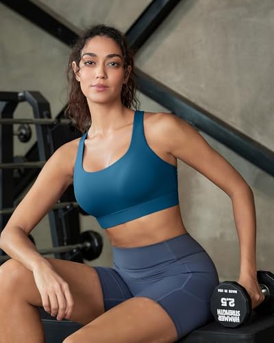 Image of RUNNING GIRL Sports Bra for Women,Molded Cup Strappy Running High Impact Sports Bra with Sewn in Pads