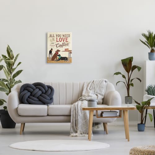Image of Love Coffee Cats Dogs Letter, 16 x 20 Inch Canvas Wall Art