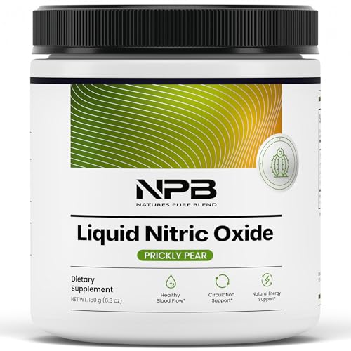 Image of Nature's Pure Blend Liquid Nitric Oxide Supplement for Men - L-Arginine Powder - Nitric Oxide Booster & Circulation Supplement - Blood Flow Support, L Arginine and L Citrulline - 5000MG (Prickly Pear)