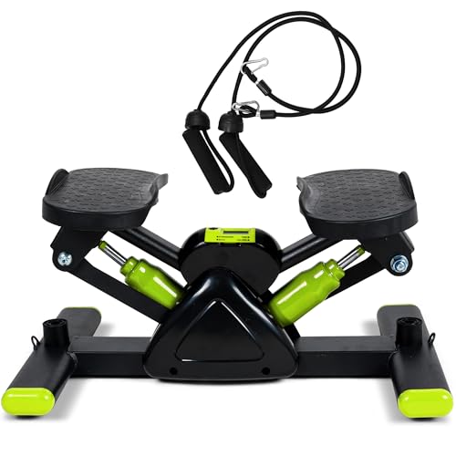 Image of Leikefitness Steppers for Exercise Mini Stair Stepper, Cardio Workout Equipment, Twist Stair Stepper with Resistance Bands Up-Down Motion for Full Body Workout Exercise Equipment for Home