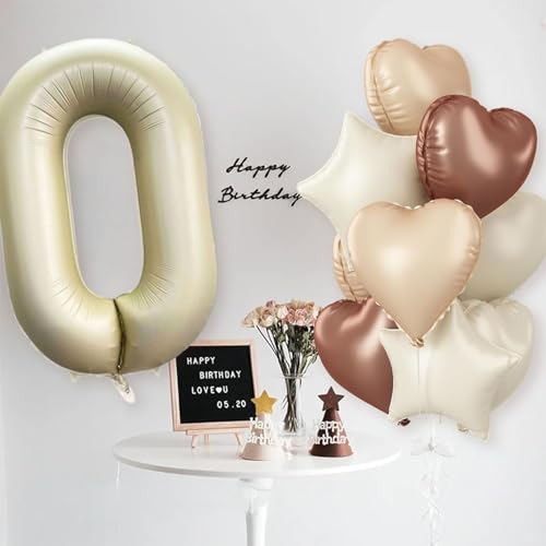 Image of Solid White 0 Zero Number Foil Balloons 32 inch Birthday Party Decoration Helium Supported